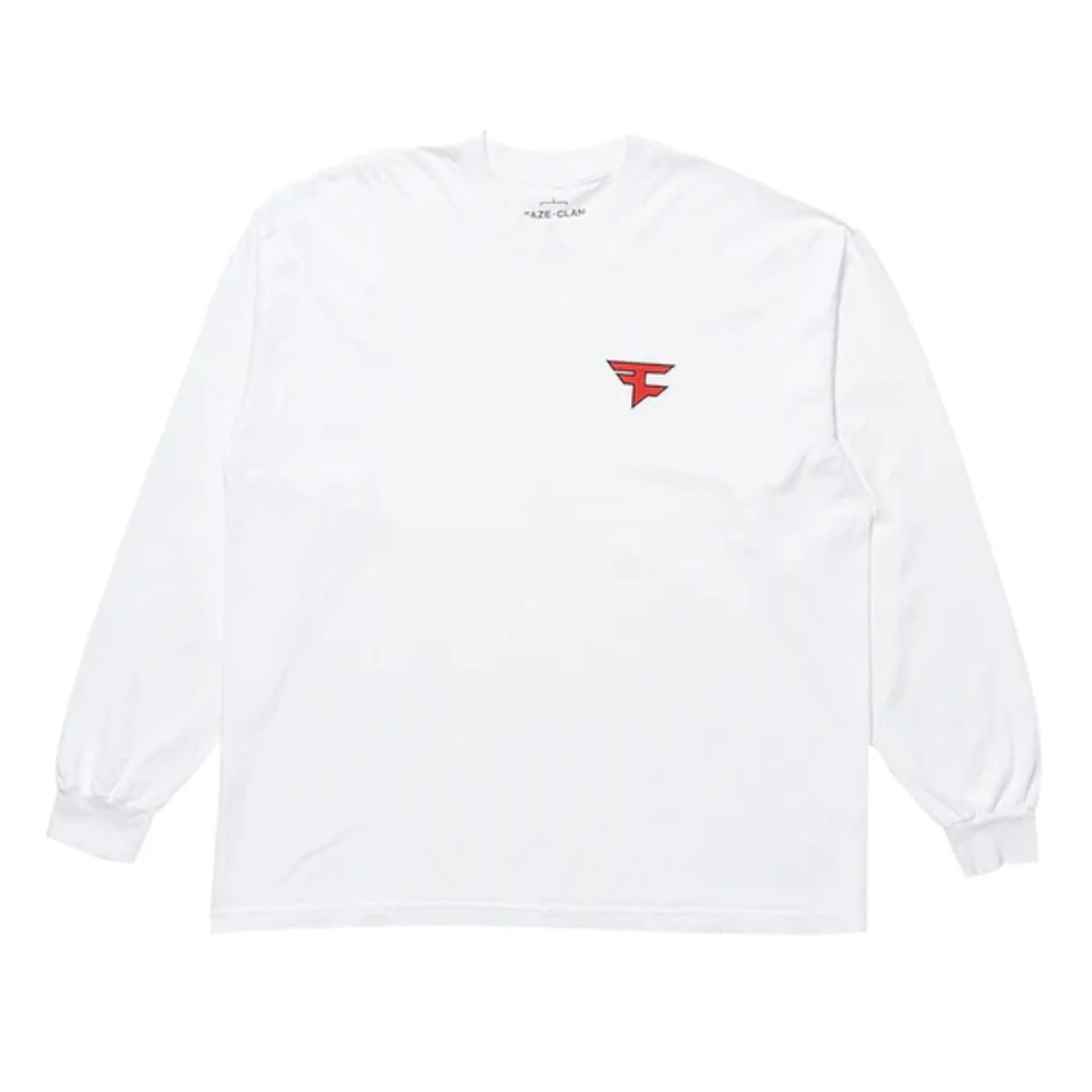 Faze Clan Logo Long Sleeve Shirt - White